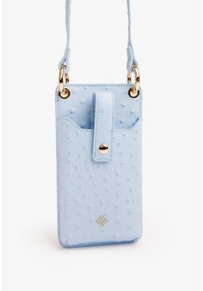 Chic Ostrich Print Crossbody Phone Bag