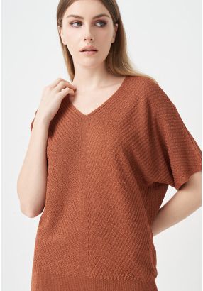 Short Dolman Sleeves Lurex Blouse