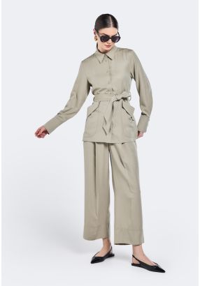 Straight Cut High Waist Trousers
