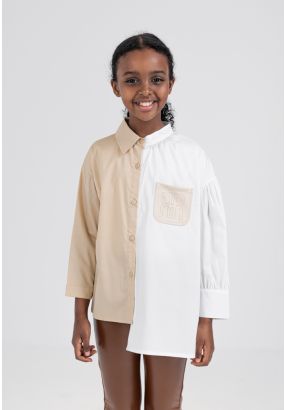 Two Toned Asymmetrical Hems Shirt