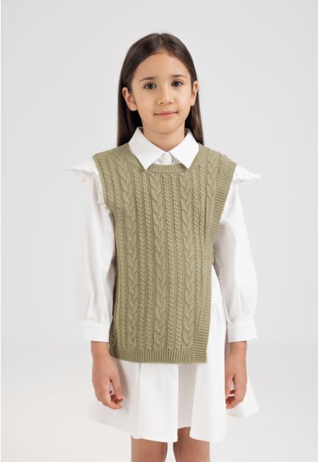Solid Woven Sleeveless Vest