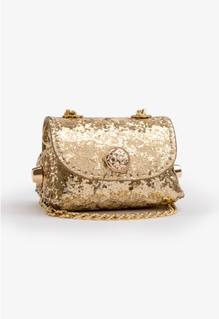 Sequined Micro Crossbody Bag