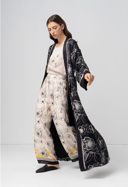 Printed Oversized Open Abaya