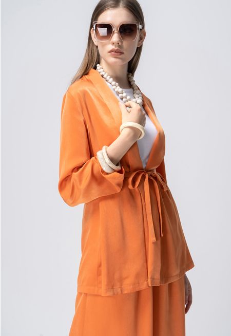 كارديجان سادة بحزام وأكمام طويلة