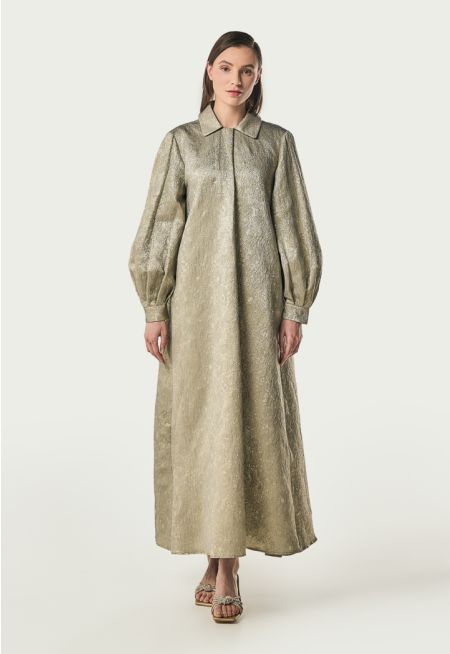 Machka- Jacquard Print Midi Dress 