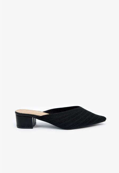 Solid Pointed Knitted Pumps