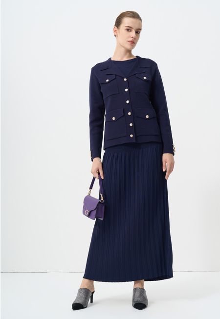 Solid Plated knitted Skirt