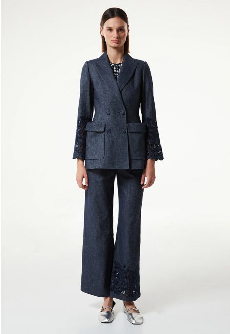 Machka- Linen-Blend Button-Up Trousers