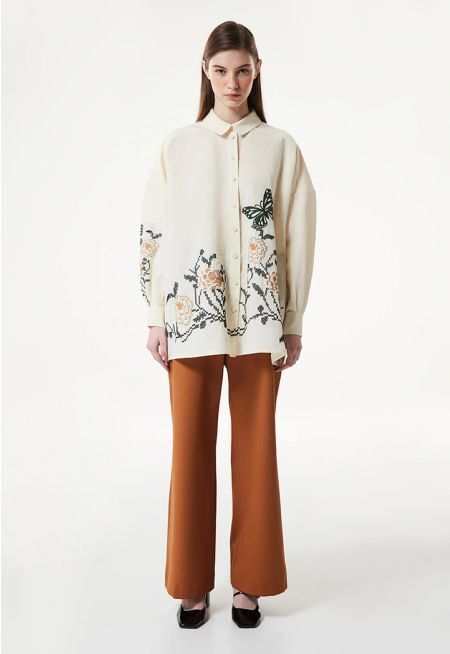 Machka- Wide Cut Button Accessory Trousers